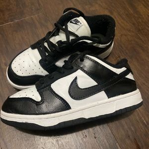 Nike Dunk Low Kids black white panda size 2 NOTE